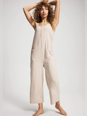 NWT- Nomad The Label  Neutral Beige Sleeveless Linen Jumpsuit
